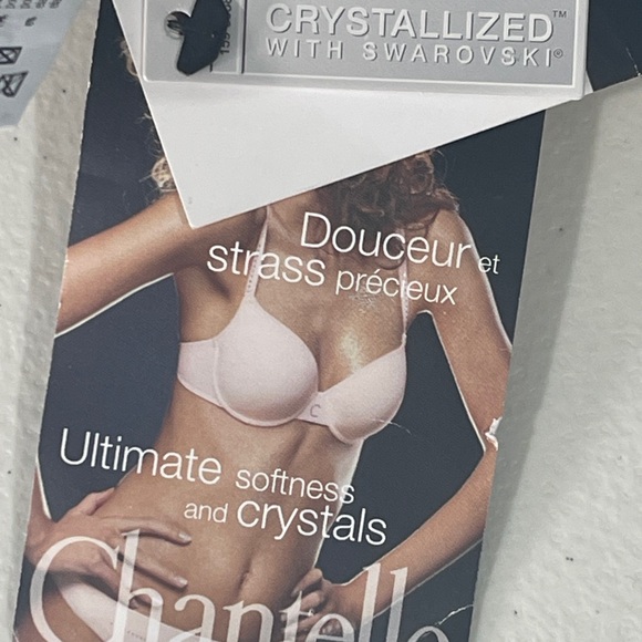 Chantelle Black Demi Lined Swarovski Crystal Bra Size 36B - Picture 5 of 5